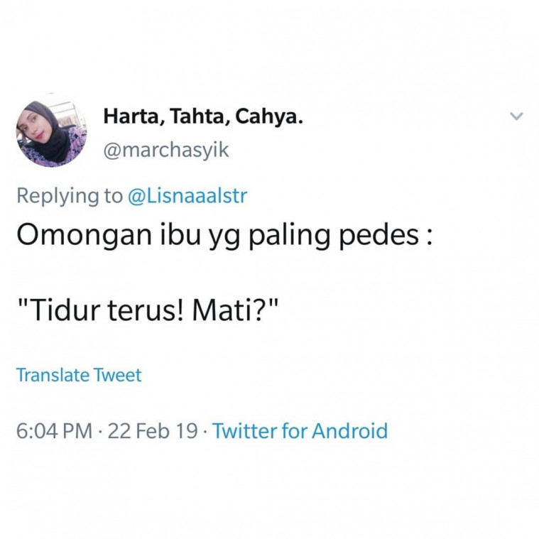 Omongan ibu yang pedes