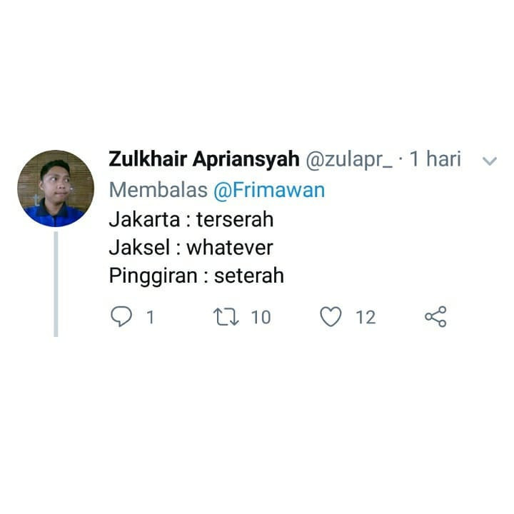 Beda bahasa orang Jakarta sama pinggiran
