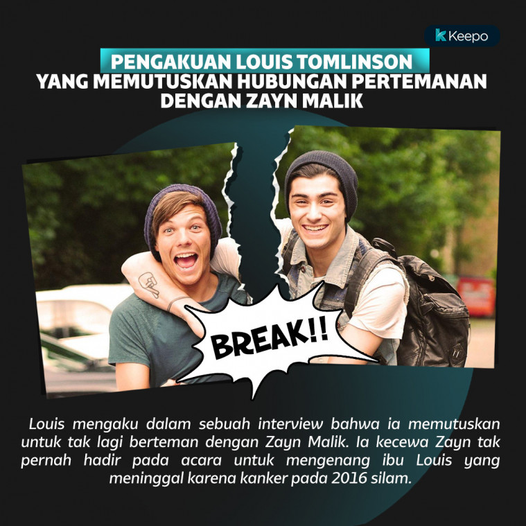 Louis Tomlinson putuskan pertemanan dengan Zayn Malik