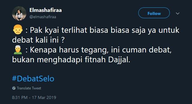Cuitan netizen dengan tagar #DebatSelo