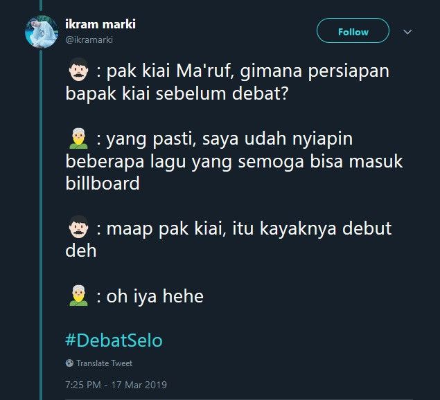 Cuitan netizen dengan tagar #DebatSelo