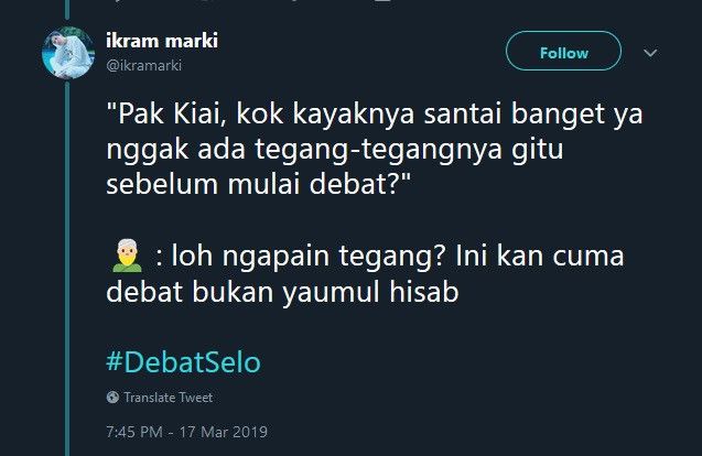 Cuitan netizen dengan tagar #DebatSelo