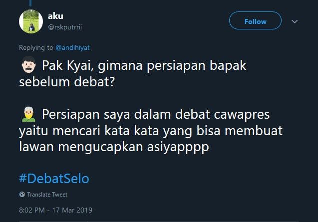 Cuitan netizen dengan tagar #DebatSelo