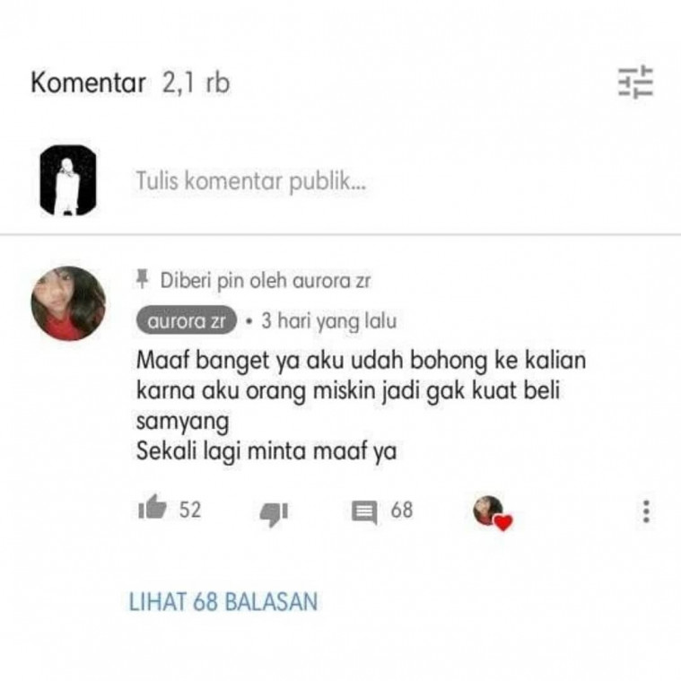 Permintaan maaf Aurora
