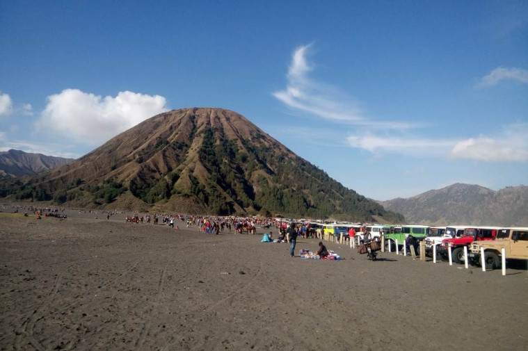 Turis asing dorong petugas di Bromo