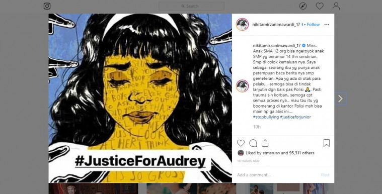 dukungan untuk Audrey
