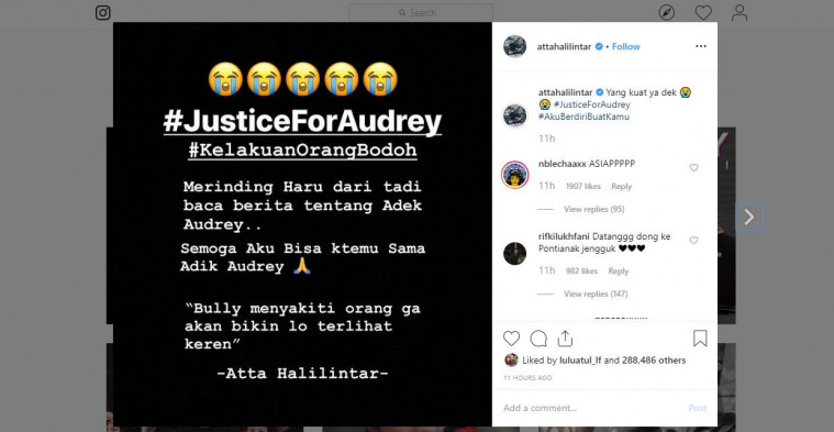 dukungan untuk Audrey