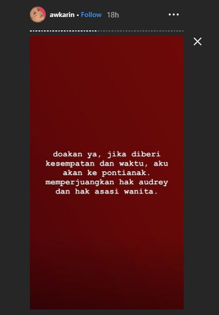 dukungan untuk Audrey