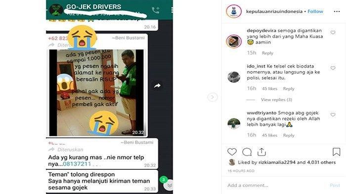 Driver Gojek Ditipu Pengguna Aplikasi, Setelah Pesan KFC RP 1 Juta, Tak Bisa Dihubungi Lagi
