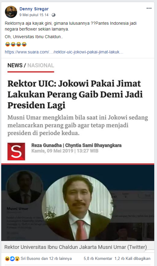 Unggahan Denny Siregar