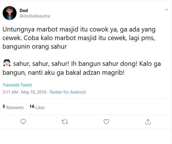Marbot kocak saat bangunkan sahur