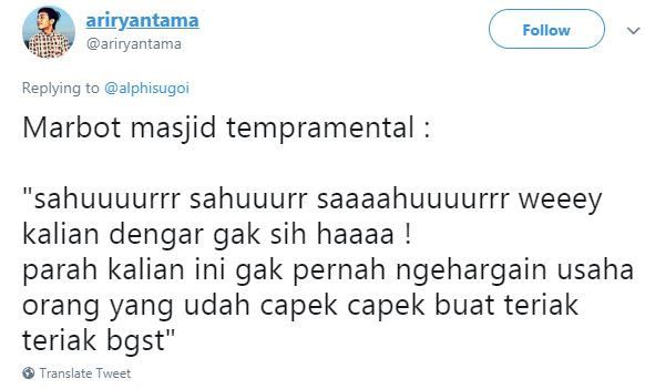Marbot kocak saat bangunkan sahur