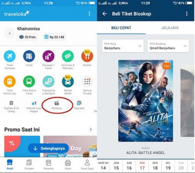 aplikasi Tiket bioskop