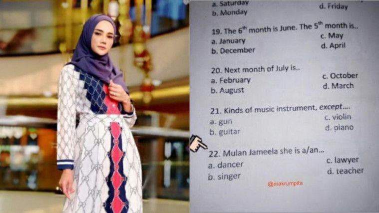 artis masuk soal ujian