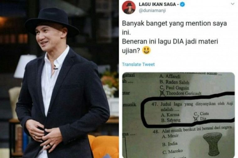 artis masuk soal ujian