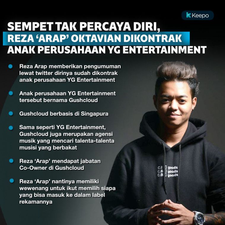 Reza ‘Arap’ Dikontrak Anak Perusahaan YG Entertainment