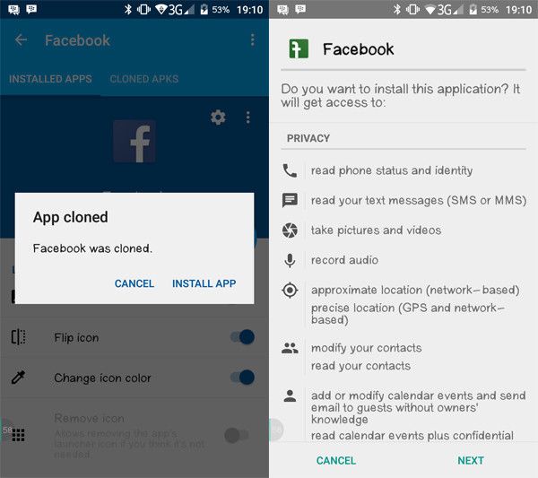 cara mudah menggandakan aplikasi di Android 7
