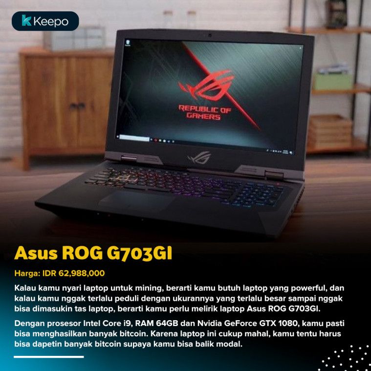 Laptop untuk Mining Terbaik 2019 dan Paling Laris