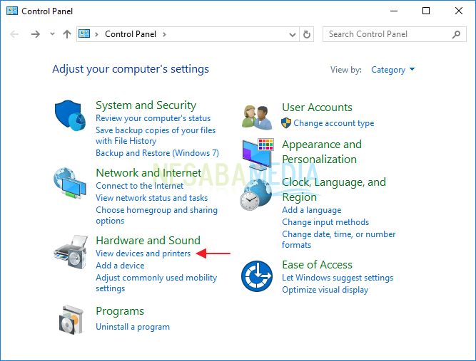 Cara sharing printer Windows 10