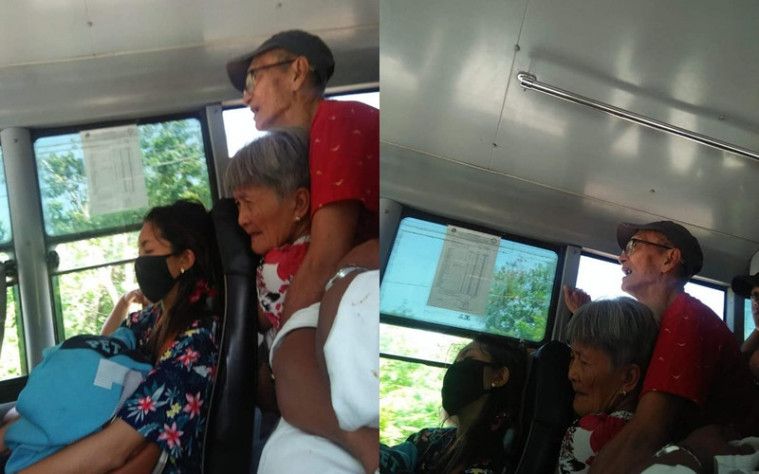 Pasangan lansia di bus