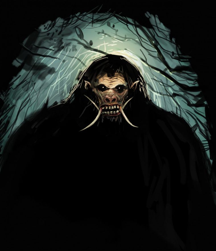 ilustrasi hantu tinggi besar