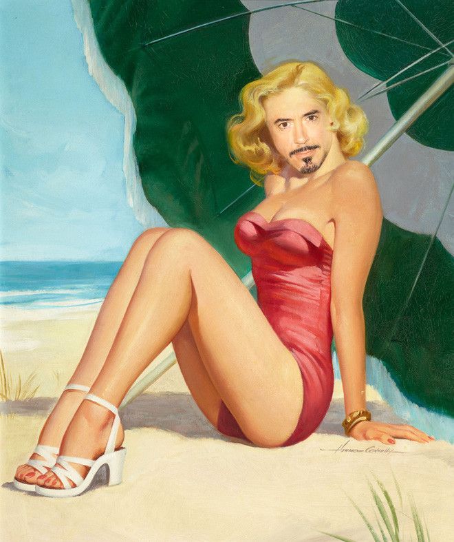 Kocak Ini Foto Editan Robert  Downey  Jr  Jadi Model  Pin Up