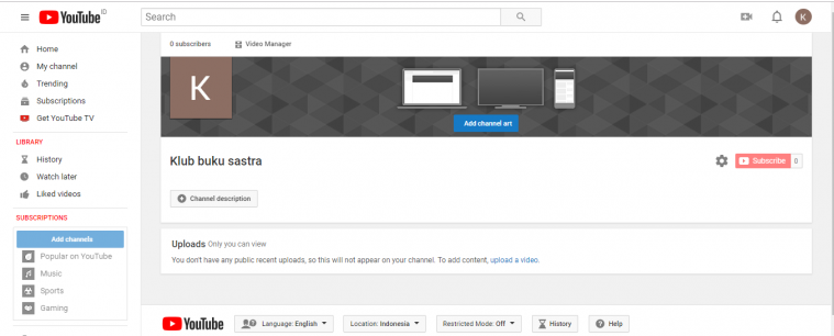 cara membuat channel youtube 8