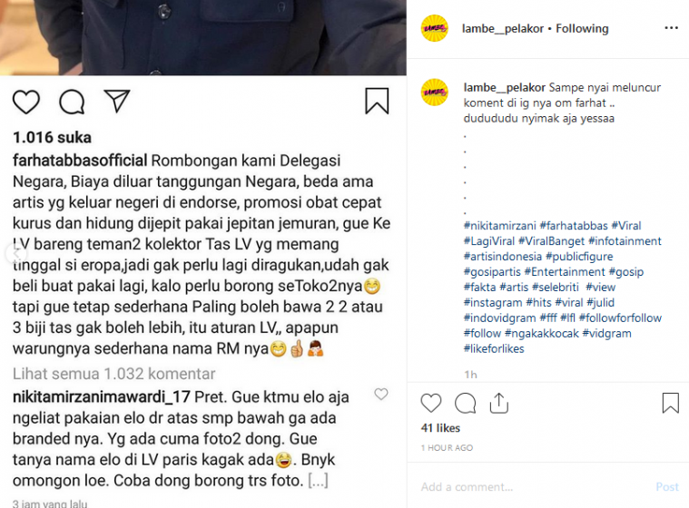 Nikita Mirzani dan Farhat Abbas