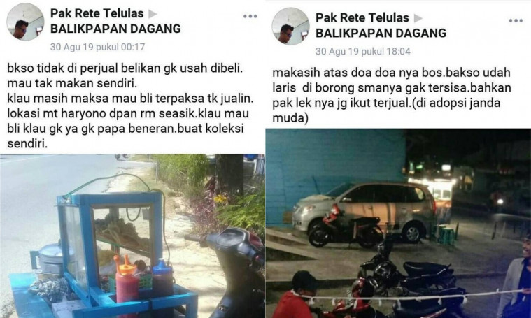 akhirnya dagangan ludes