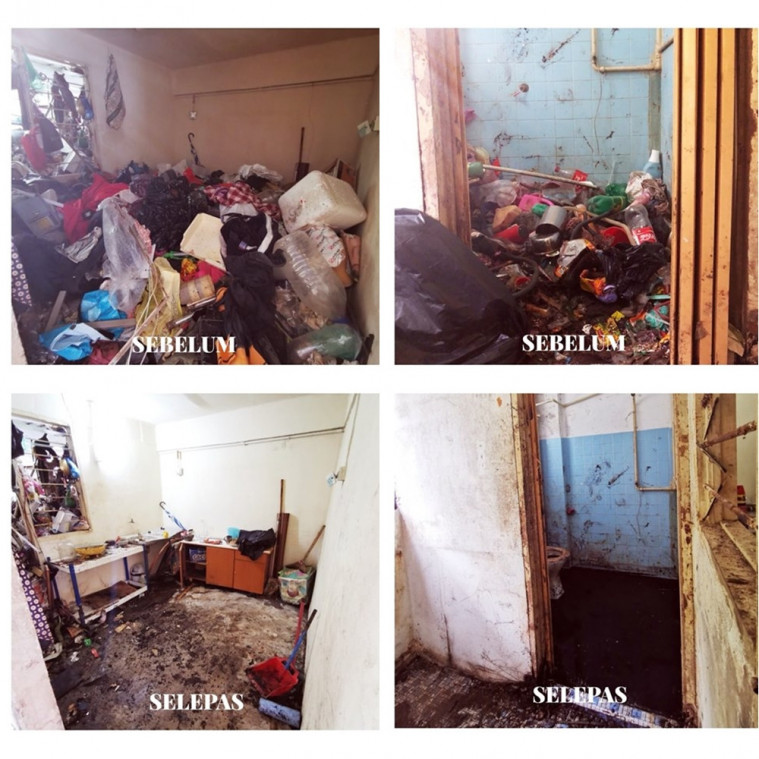 Penghuni meninggalkan sampah