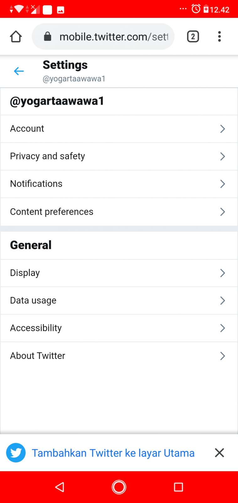 cara menonaktifkan twitter