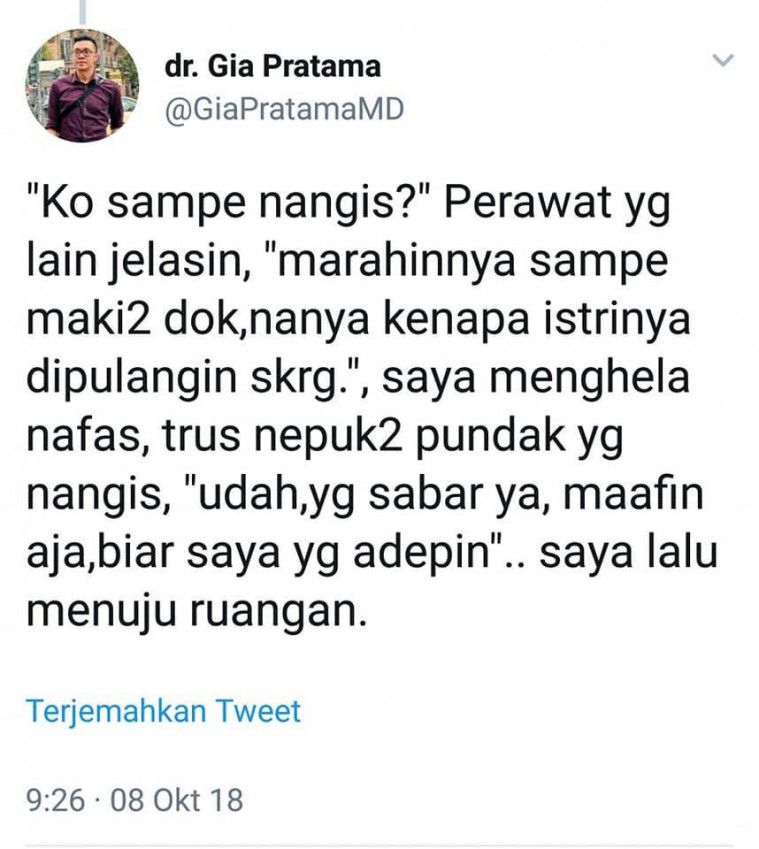 Tangkap Layar Twitter dr. Gia