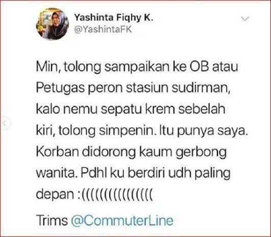 Orang yang Sepatunya Hilang di KRL