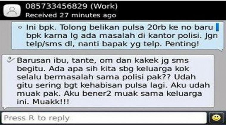 Balasan SMS penipuan paling kocak