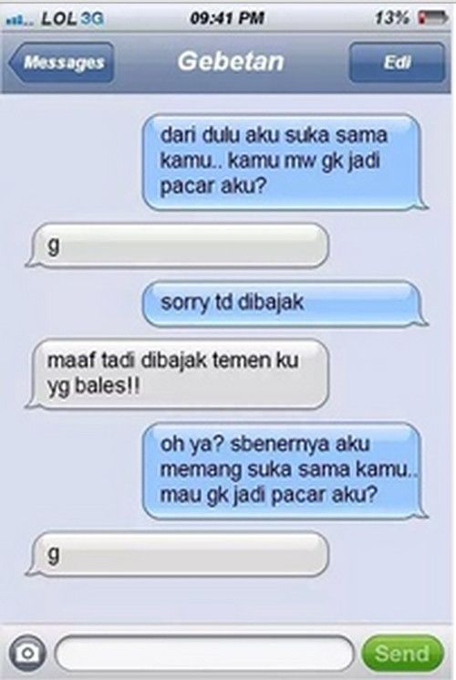 Kumpulan SMS Para Jomblo ke Gebetannya