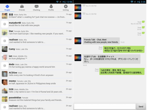 chat dengan orang korea