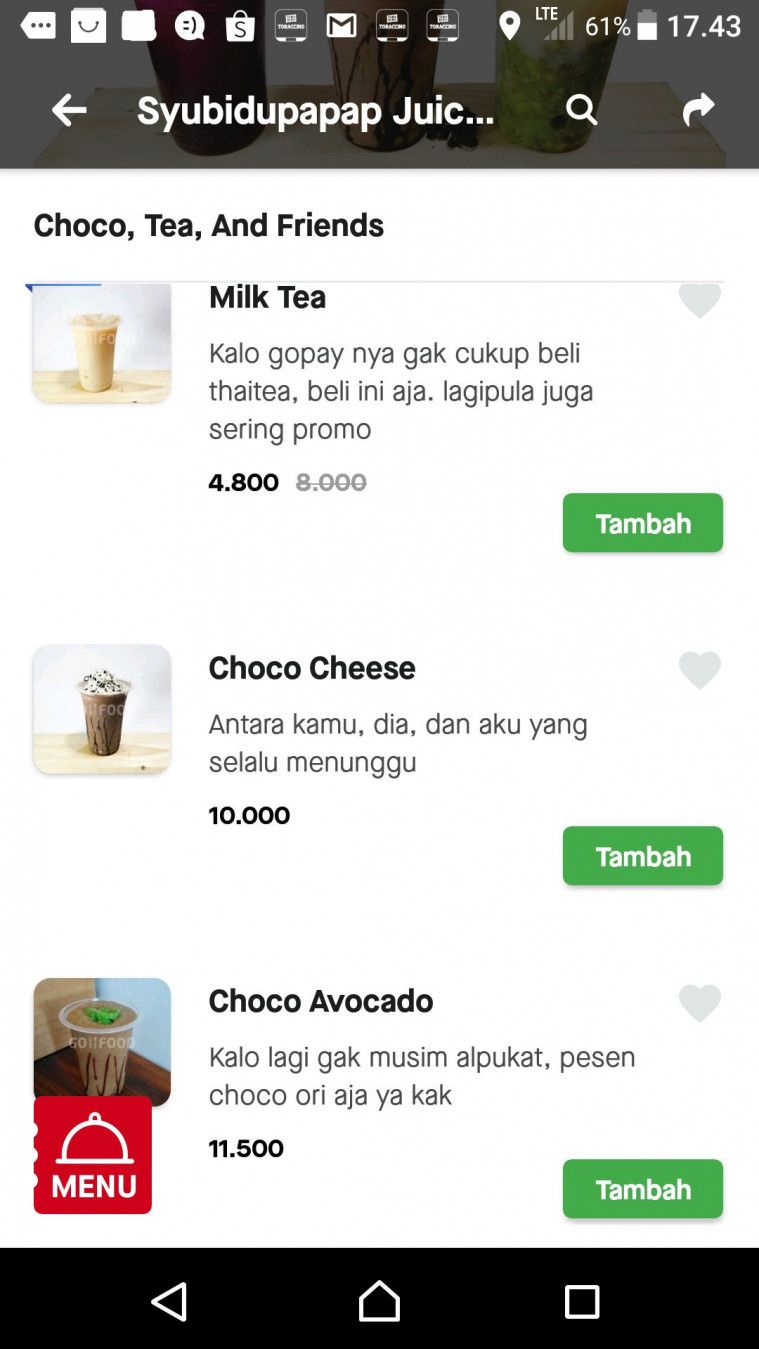 Deretan Deskripsi Minuman di Gofood Ini Sukses Bikin Gemes Netizen!