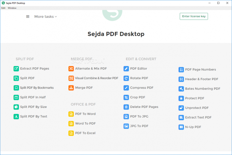 Memisahkan PDF online Sejda