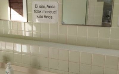 Larangan membasuh kaki di toilet Jepang