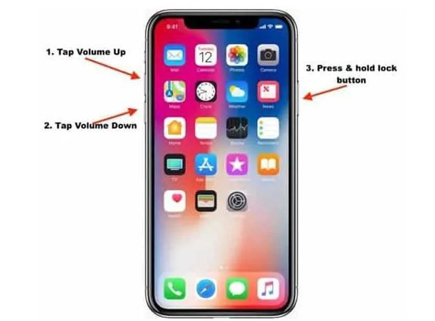 cara reset iphone X