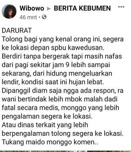Pria mematung selama 7 jam di pinggir jalan