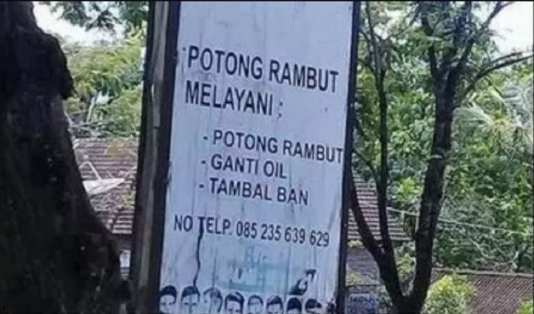 tulisan unik di salon