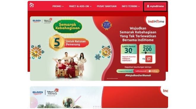 cara cek tagihan Indihome lewat aplikasi ikon profile IndiHome