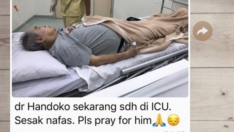 Sedih! Dokter Handoko Yang Berjuang Rawat Pasien Corona Kini Terbaring di ICU!