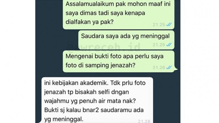 7 Deretan Chat Dosen Galak kepada Mahasiswa Ini Kocak Sekaligus Ngenes!