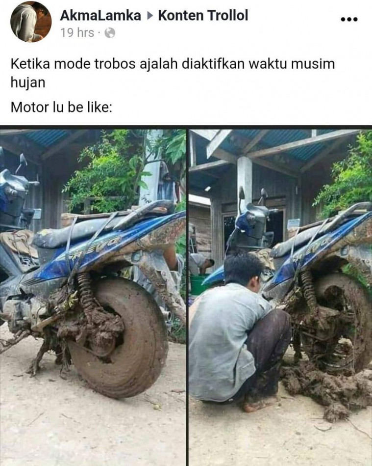 Potret Nasib Pengendara Sepeda Motor Saat Musim Hujan Ini Bikin Kamu Tersenyum Kecut!