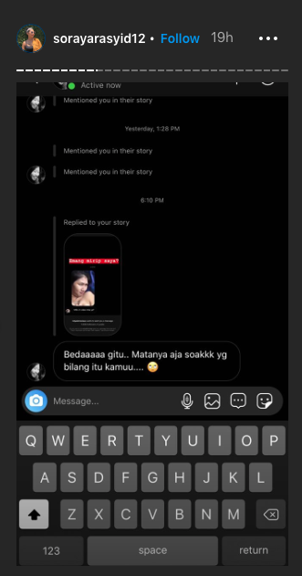 DM Instagram Rasyid