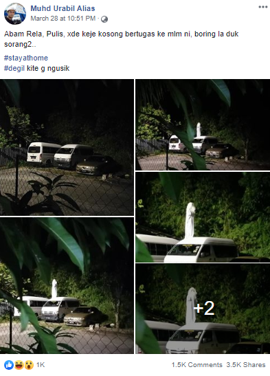 Urabil yang sedang berpura-pura jadi hantu