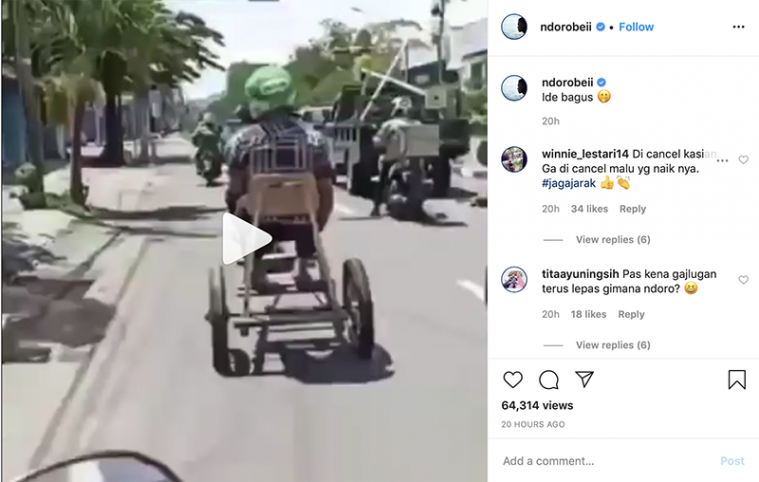 Ojol di Surabaya Ini Modifikasi Motornya Jadi Anti Corona