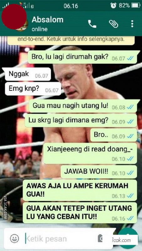 chat nagih utang ngakak